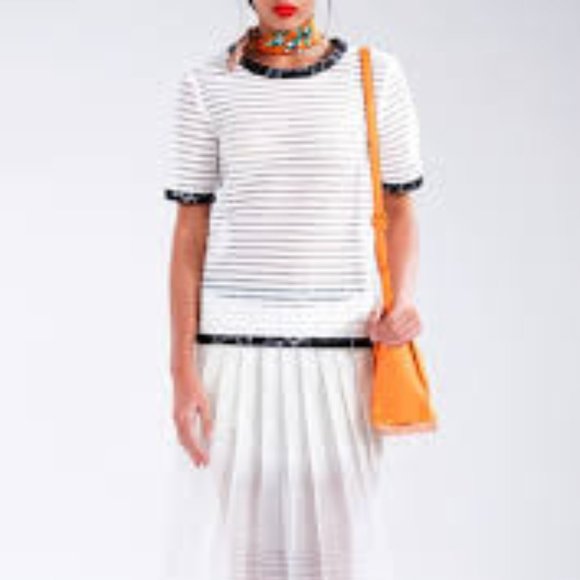 OSTWALD HELGASON - semi sheer structured blouse- fits smaller - Picture 15 of 15